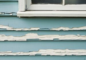 peeled paint of siding